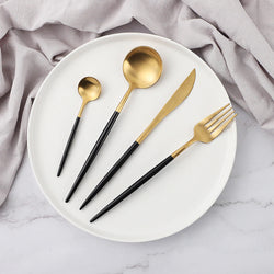 Napoli Flatware Sets black gold