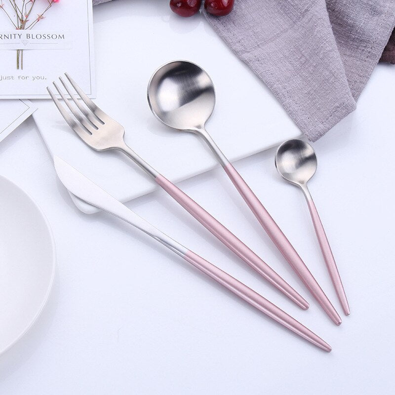 Napoli Flatware Sets pink gold