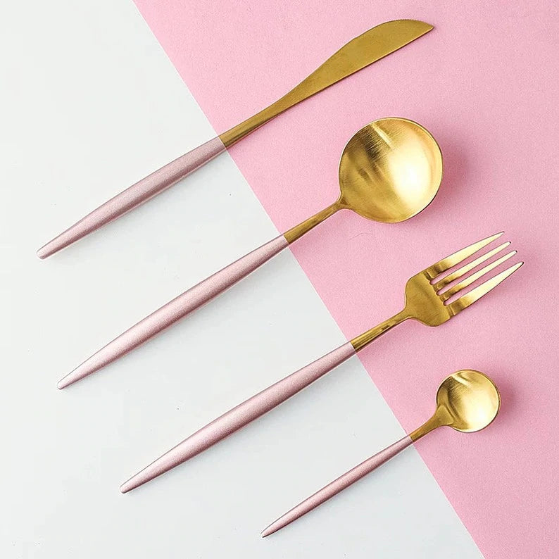 Napoli Flatware Sets pink gold