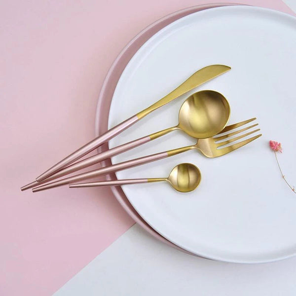 Napoli Flatware Sets pink gold